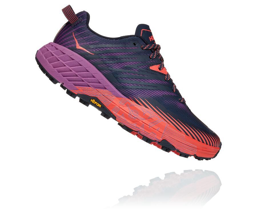 Tenis Hoka One One Trail Mujer Azul Marino - Speedgoat 4 - FLOS20671